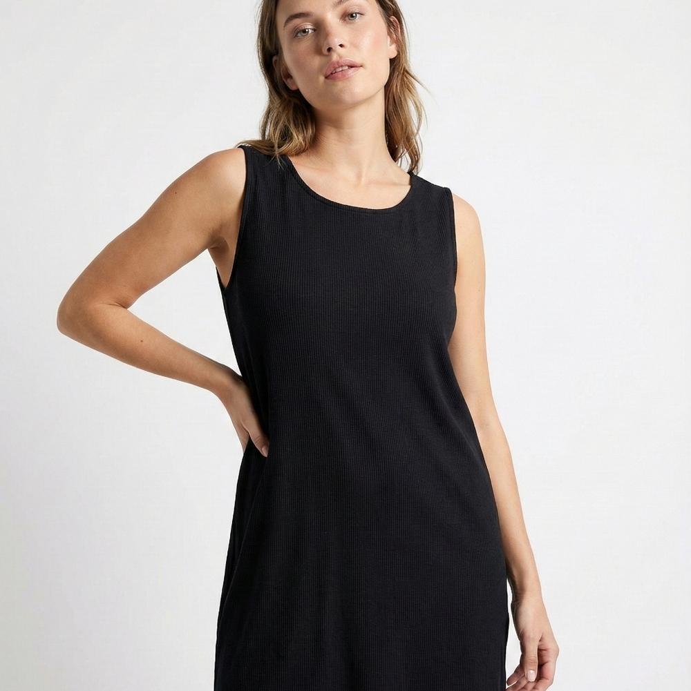 Eileen Fisher Black Sleeveless Mini Dress